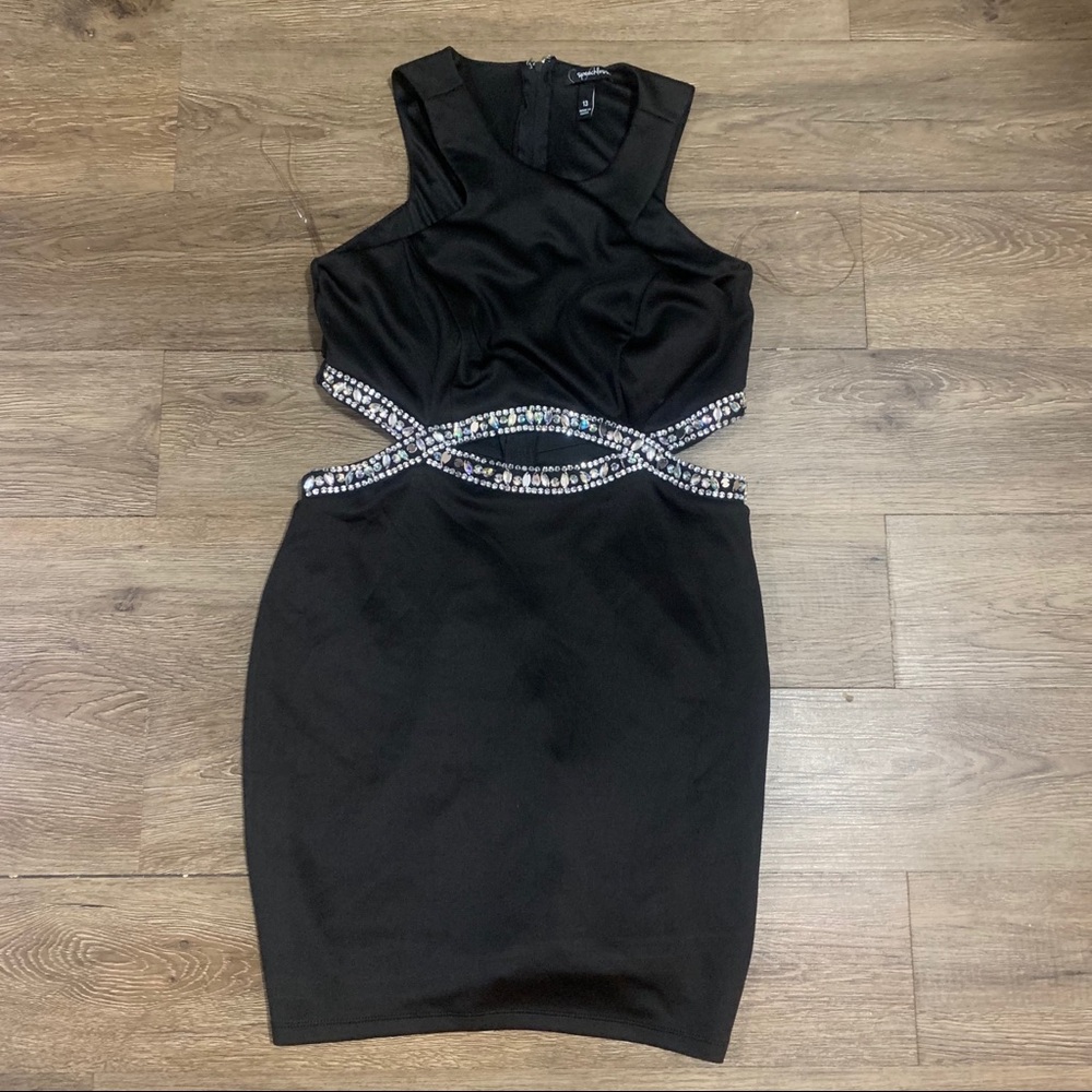 Speechless little black dress w/ sequins